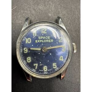 Vintage Bradley Space Explorer Astronaut Mechanical Watch Swiss Made 28.5mm